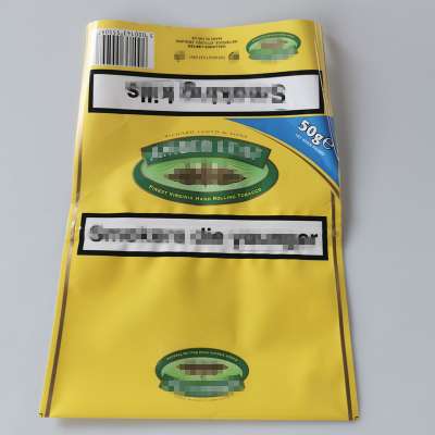 custom print Tobacco  leaf packaging  50g plastic  Rolling Tobacco Pouch